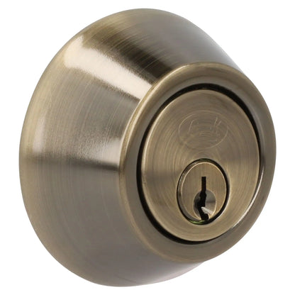 Cerrojo residencial función doble, latón antiguo, llave estándar, blíster