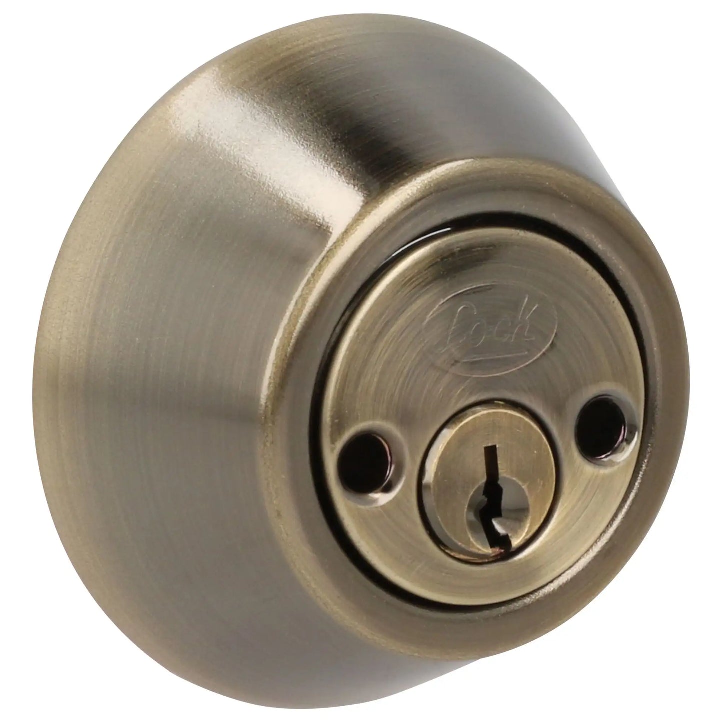 Cerrojo residencial función doble, latón antiguo, llave estándar, blíster