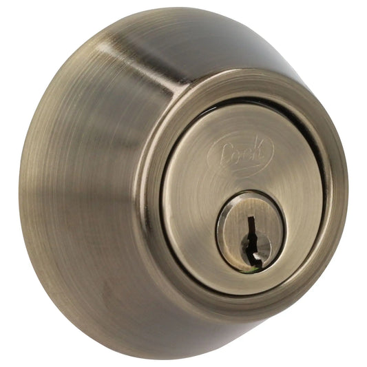 Cerrojo residencial función sencilla, latón antiguo, llave estándar, blíster