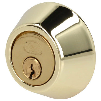 Cerrojo residencial función doble, latón brillante, llave estándar, blíster