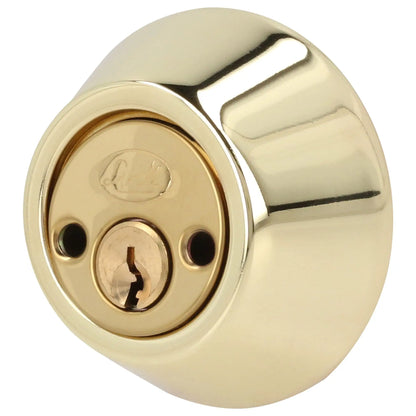 Cerrojo residencial función doble, latón brillante, llave estándar, blíster