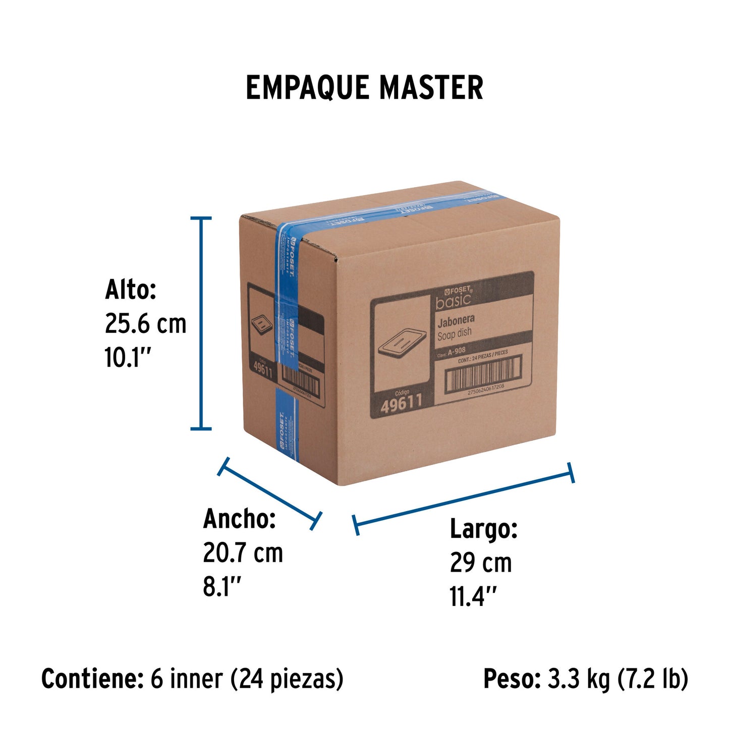Jabonera metálica, cromo, BASIC 49611