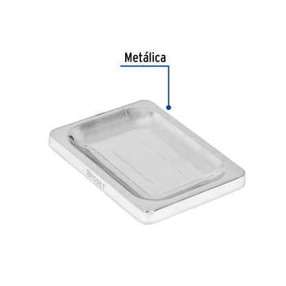 Jabonera metálica, cromo, BASIC 49611