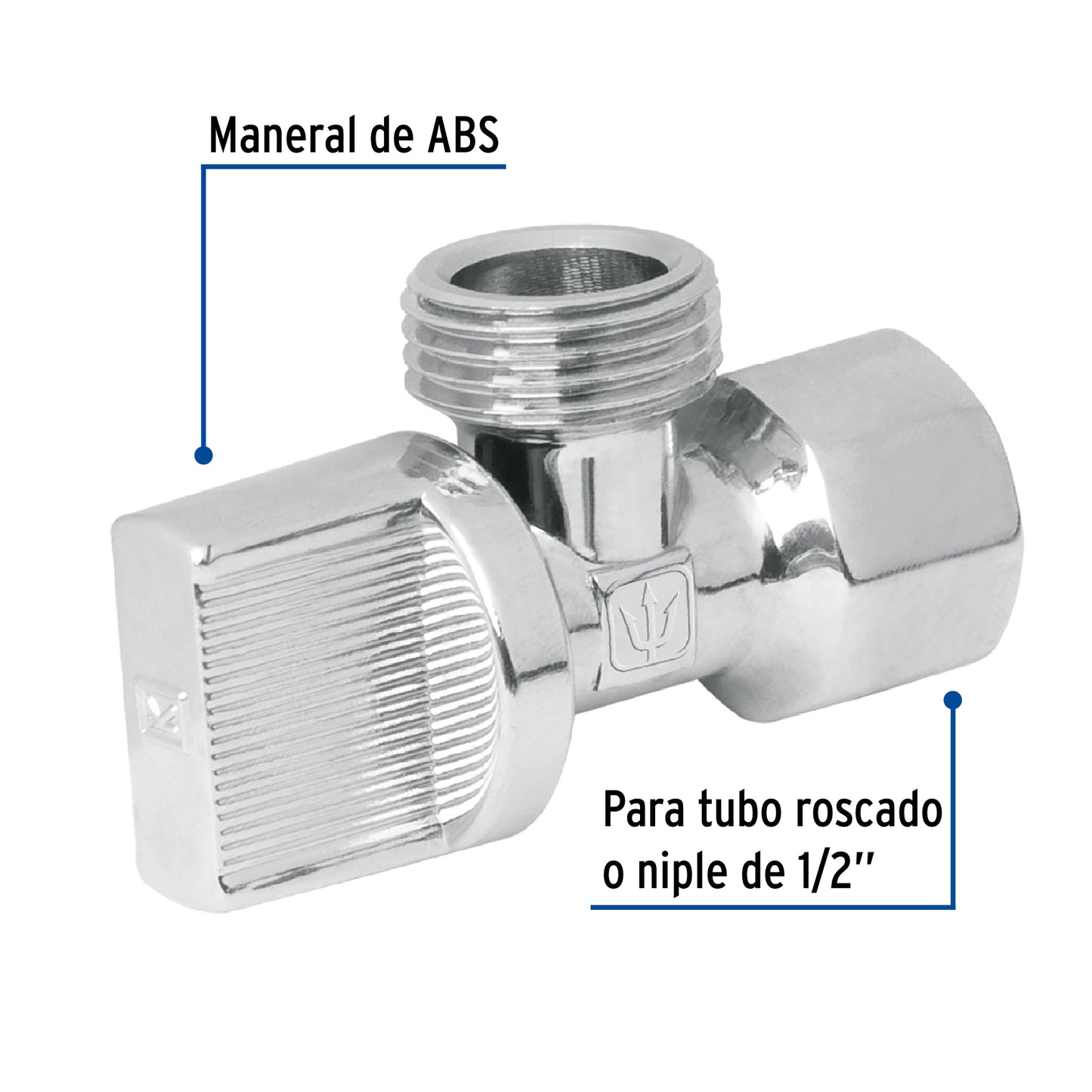 Llave angular 1/2" x 1/2", 1/4 de vuelta, Foset 49110