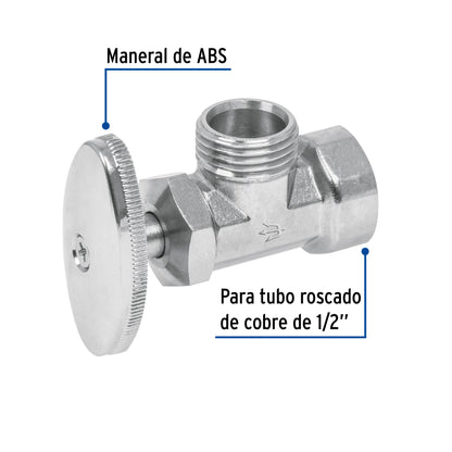 Llave angular 1/2" x 1/2", Foset 49112
