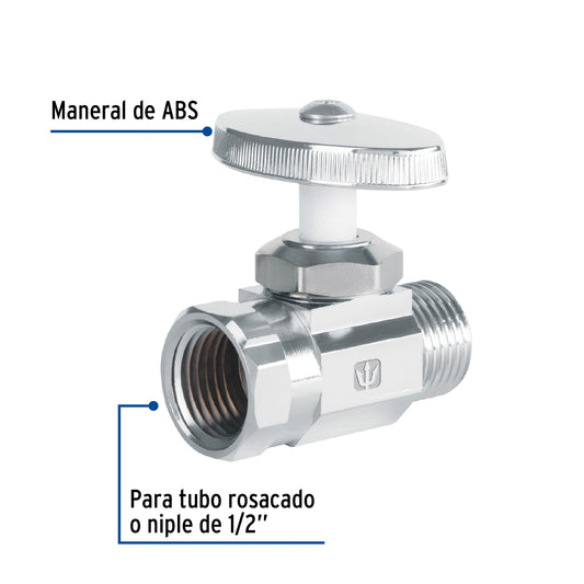 Llave angular 1/2"x1/2" recta de compresión, s/contratuerca 48029