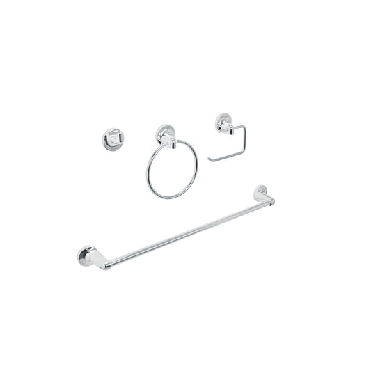 Juego de 4 accesorios para baño metálicos, Foset 49164