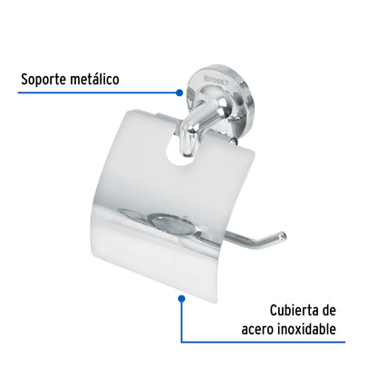 Portarrollo con cubierta de acero inoxidable, Foset 49397