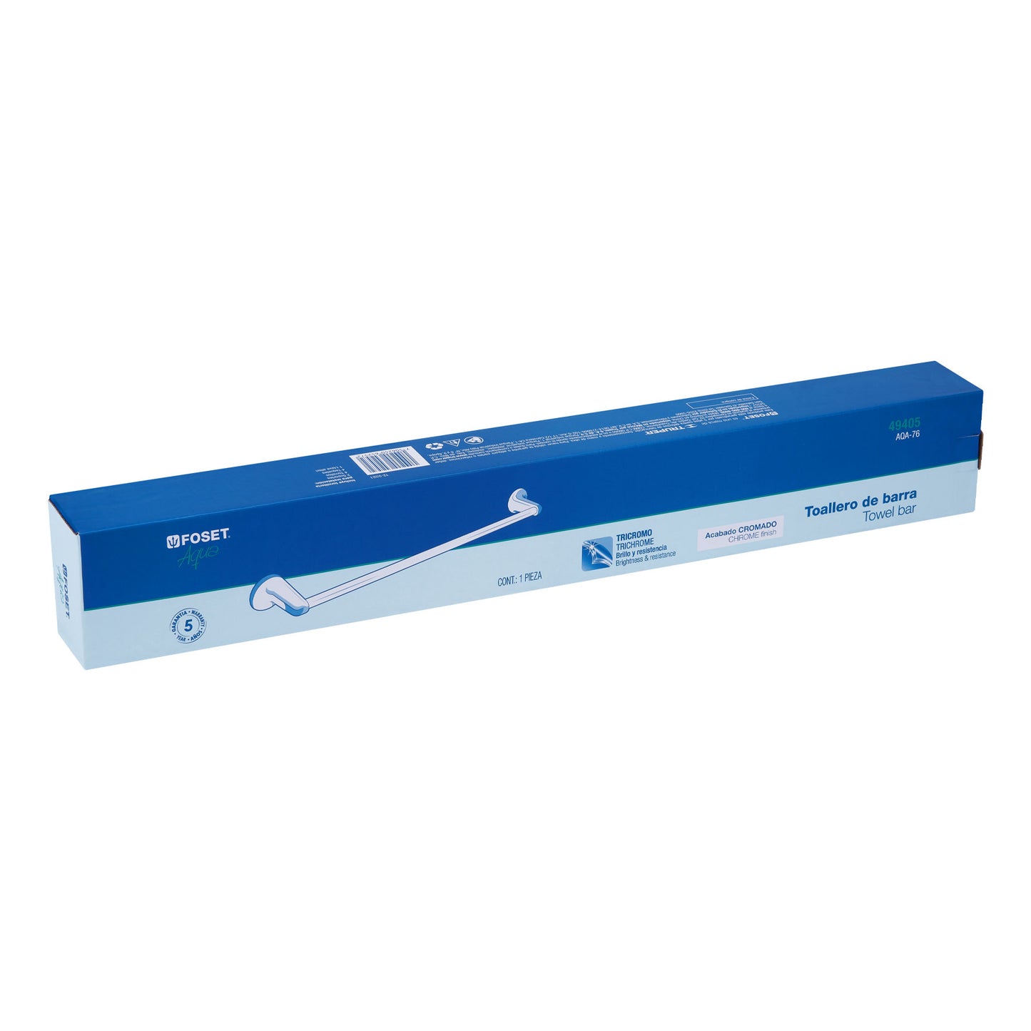 Toallero con barra de acero inoxidable, Foset 49405