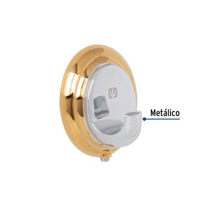 Gancho sencillo metálico acabado cromo-oro, Foset Aqua 45985