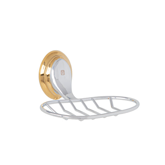Jabonera metálica cromo-oro, Foset Aqua 45989