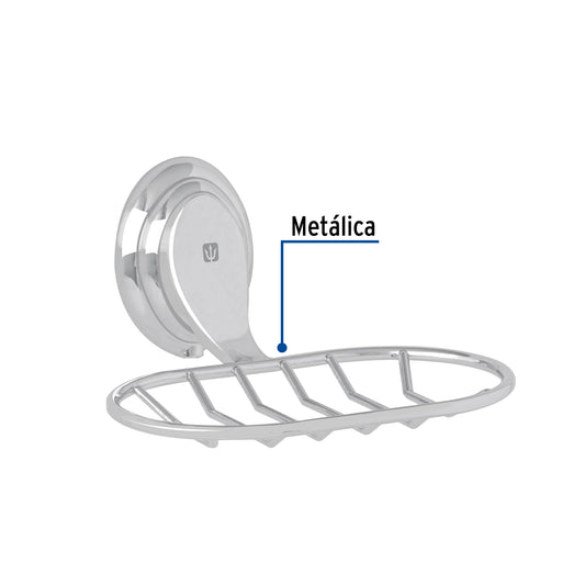 Jabonera metálica cromo, Foset Aqua 45988