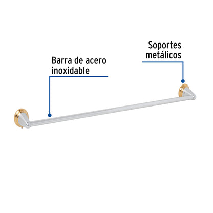 Toallero de barra metálico acabado cromo-oro, Foset Aqua 45993