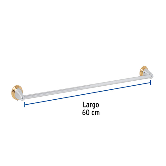 Toallero de barra metálico acabado cromo-oro, Foset Aqua 45993