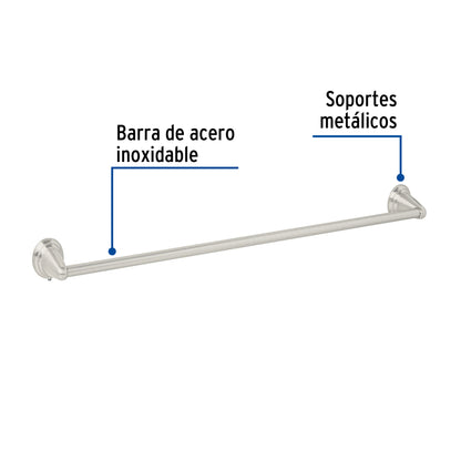 Toallero de barra metálico acabado satín, Foset Aqua 45994