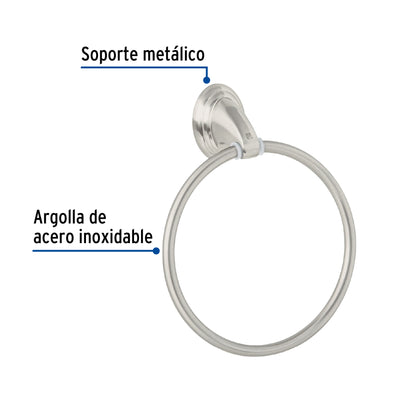 Toallero argolla metálico acabado satín, Foset Aqua 45999