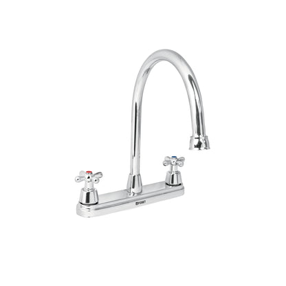Mezcladora fregadero 8" cromo, cuello largo, cruceta, AQUA 49686