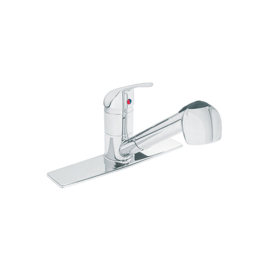 Monomando fregadero cromo, cuello extraíble, AQUA 49685