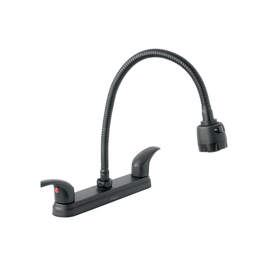 Mezcladora 8" p/fregadero, flexible, palanca, negro, Aqua 47917