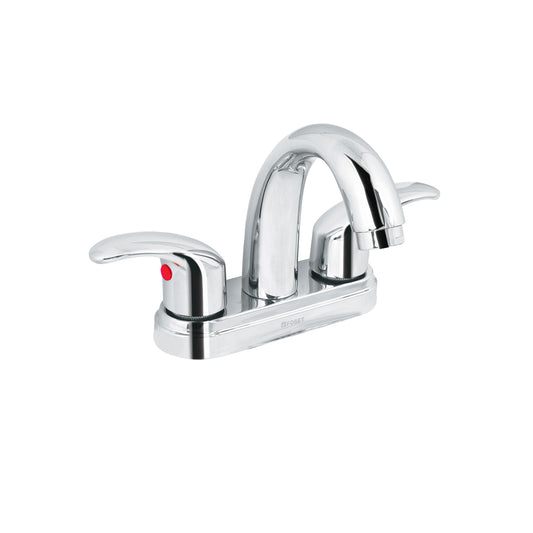 Mezcladora lavabo 4" cromo, nariz curva, palanca, AQUA 49693