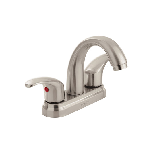 Mezcladora lavabo 4" satín, nariz curva, palanca, AQUA 45356