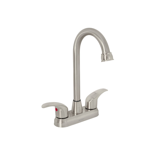 Mezcladora lavabo 4" satín, tipo bar, palanca, AQUA 45622