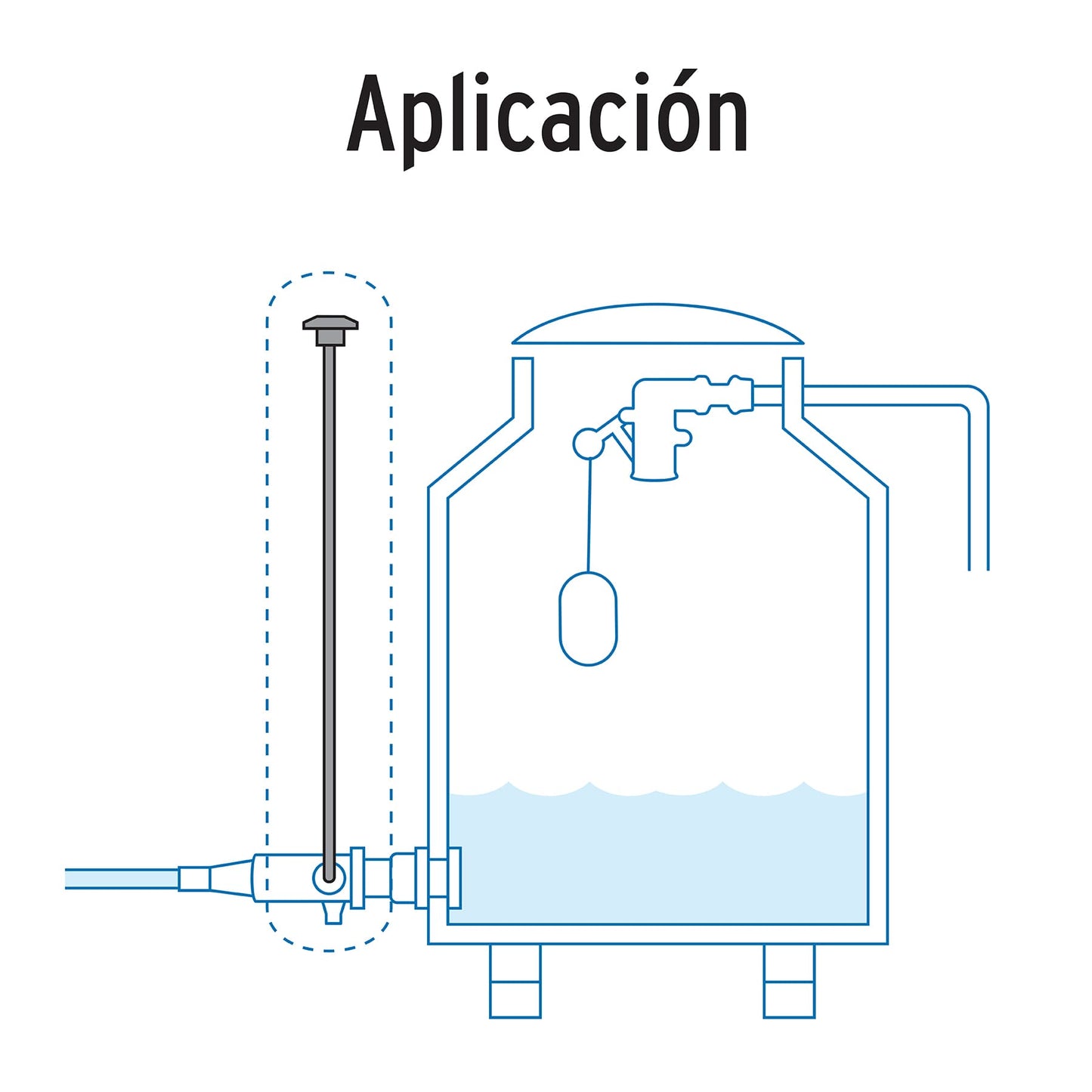 Jarro de aire 1/2" x 140 cm para tinaco, FOSET 48072