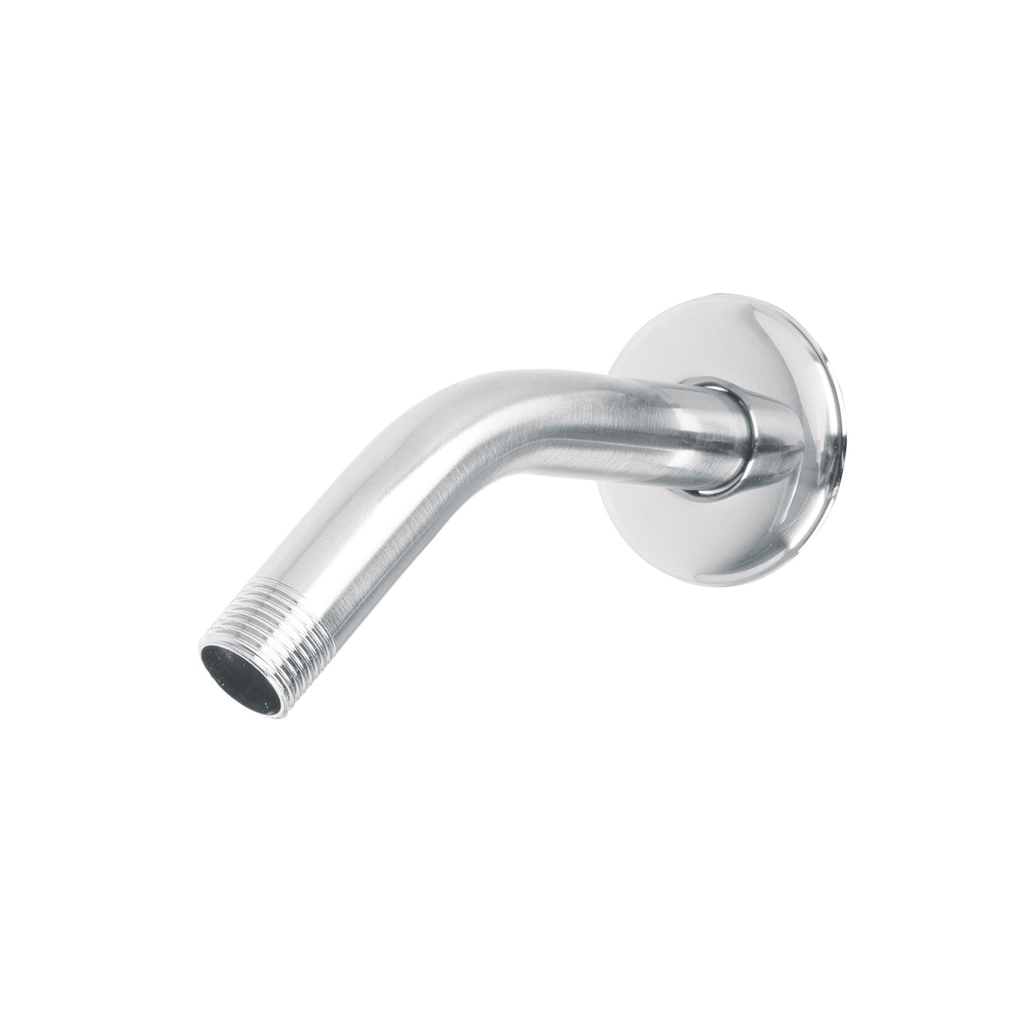 Brazo de acero cromado y chapetón de acero inox p/regadera 49378