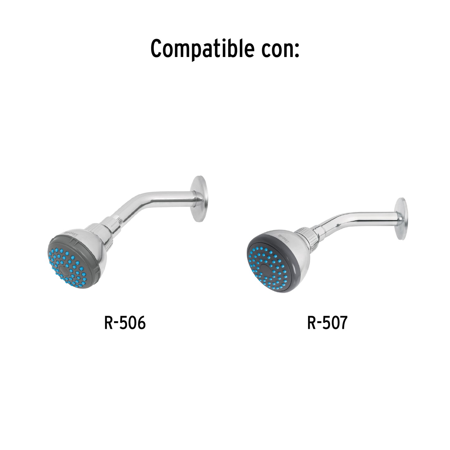 Brazo de acero cromado y chapetón de acero inox p/regadera 49378