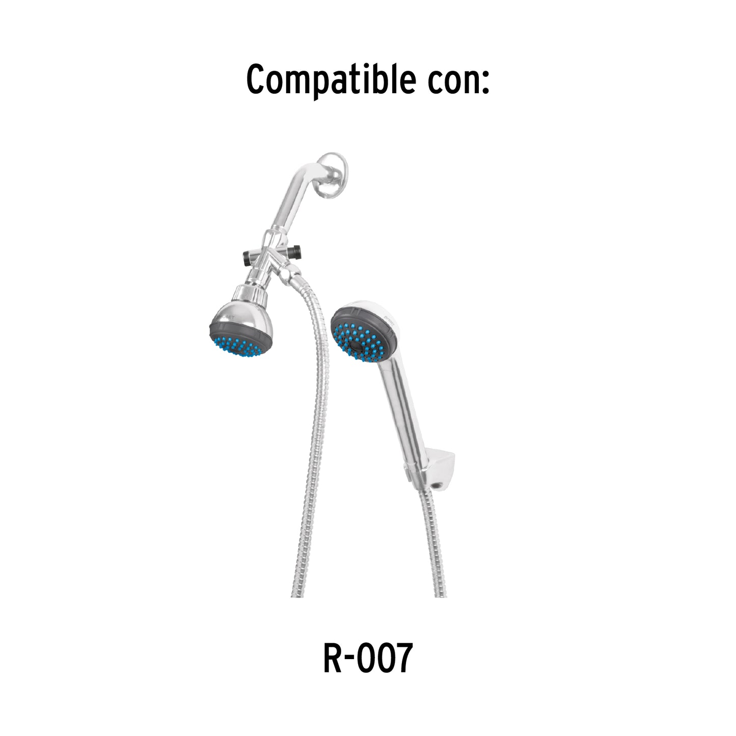 Brazo de acero cromado y chapetón de acero inox p/regadera 49378