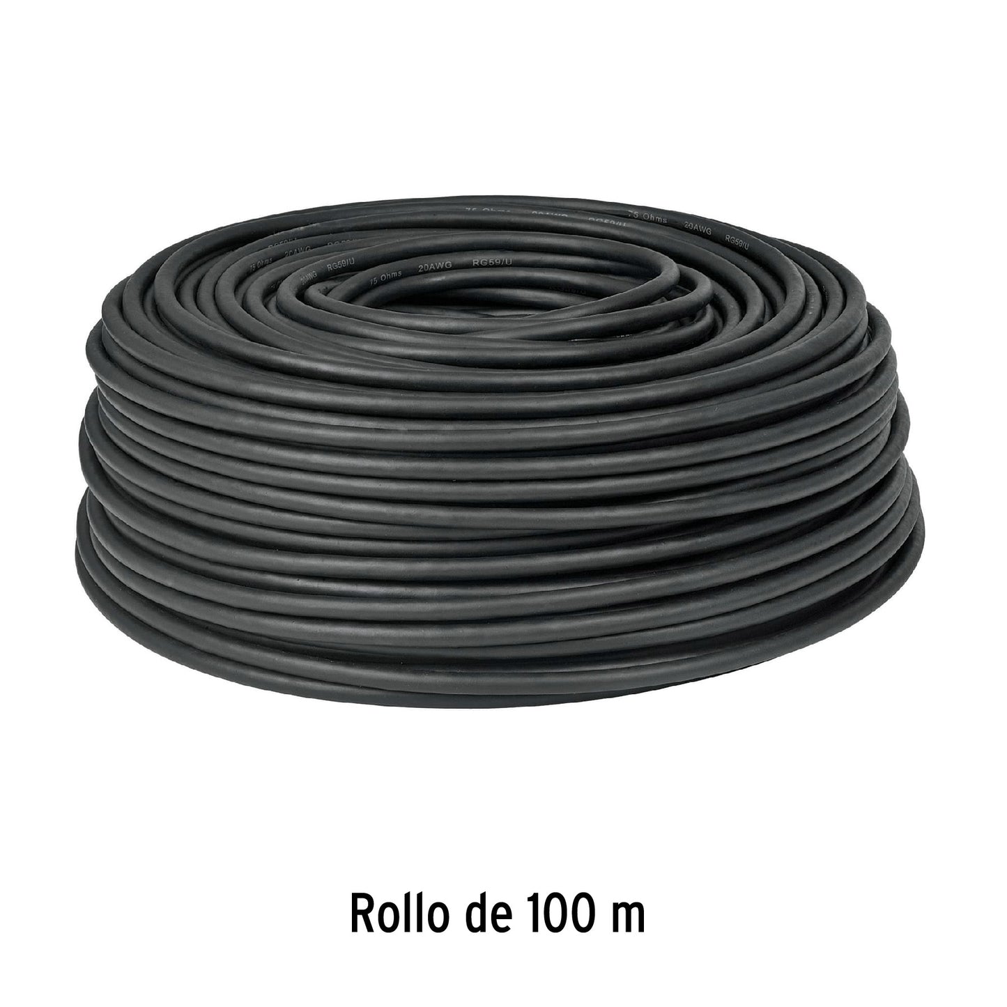 Cable coaxial RG59 en rollo de 100 m