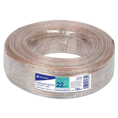 Rollo de 100 m cable polarizado transparente p/bocina