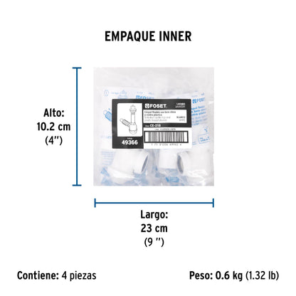 Céspol de bote 1-1/4", contra, polipropileno, para lavabo 49366