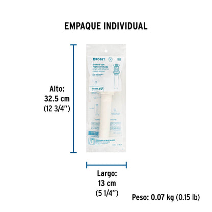 Contra para lavabo c/rebosadero, polipropileno, 1-1/4" 49333