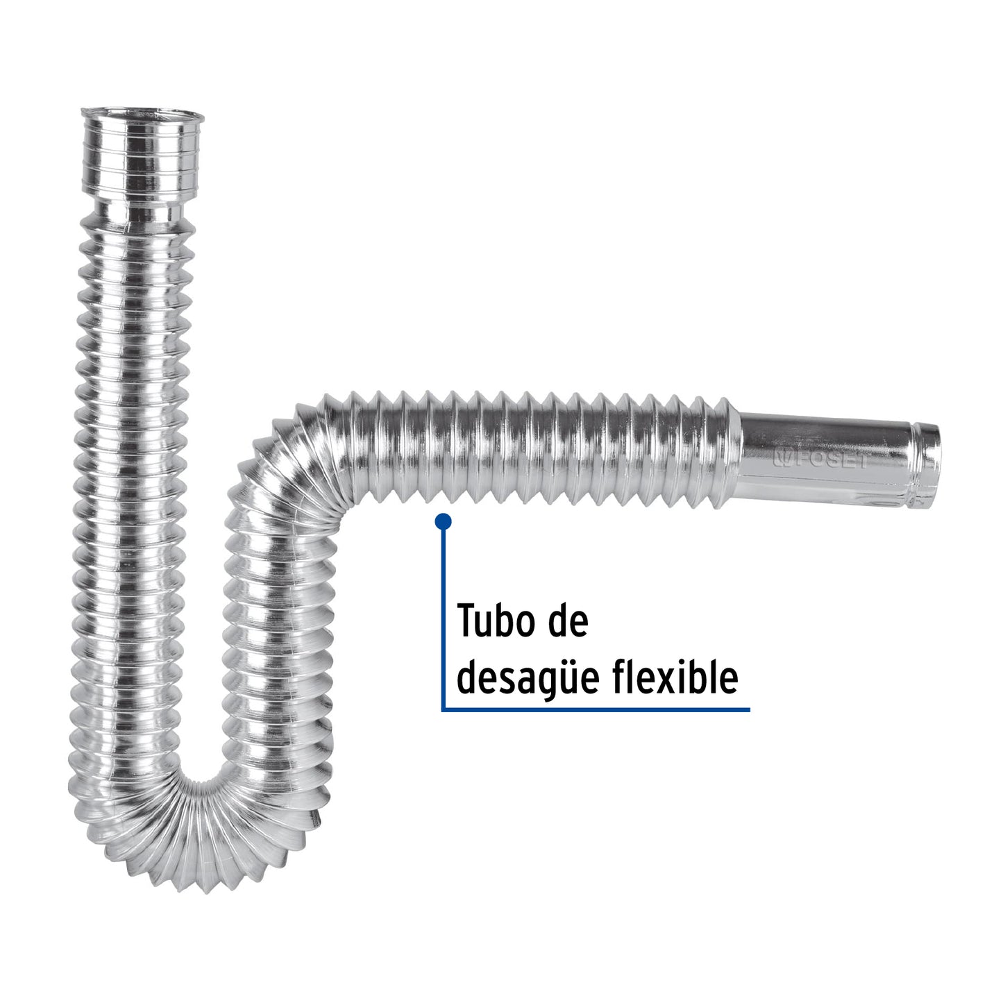 Céspol flexible, polietileno cromo, para lavabo y fregadero 49507