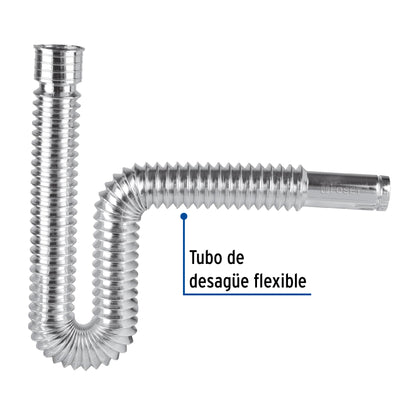 Céspol flexible, polietileno cromo, para lavabo y fregadero 49507