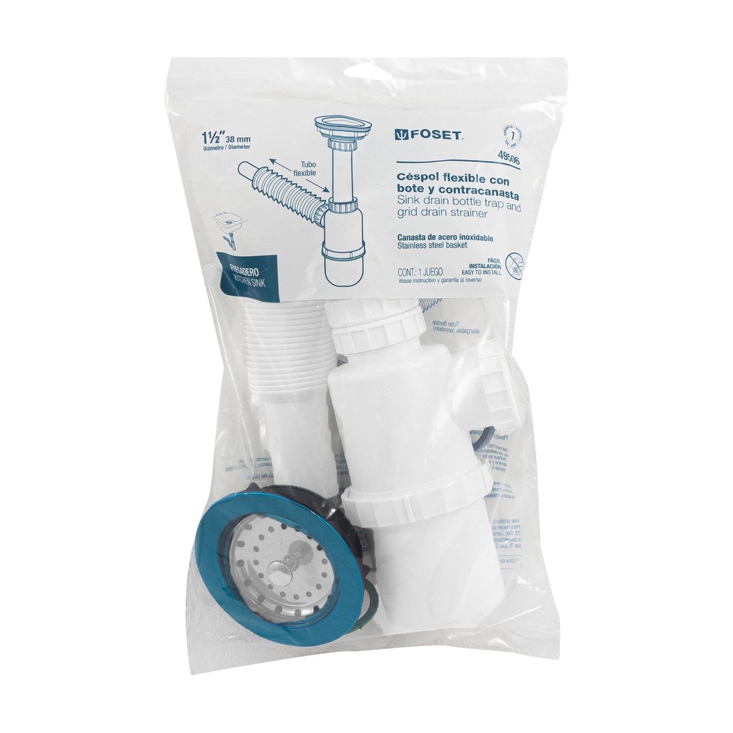 Céspol de bote con contracanasta de acero inox. p/fregadero