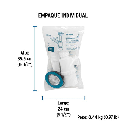 Céspol de bote con contracanasta de acero inox. p/fregadero