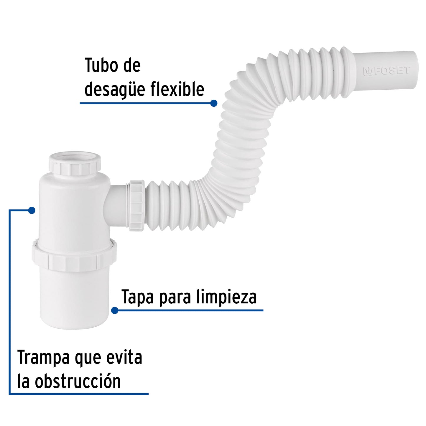 Céspol de bote 1-1/2", s/contra, polipropileno, p/fregadero 49334
