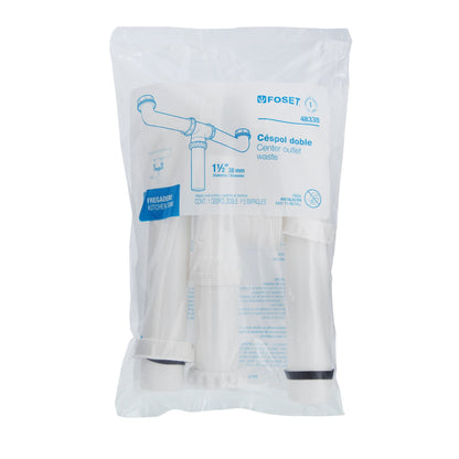 Céspol doble 1-1/2", s/contra, polipropileno, para fregadero