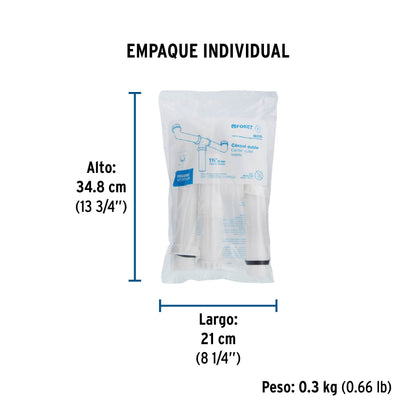 Céspol doble 1-1/2", s/contra, polipropileno, para fregadero