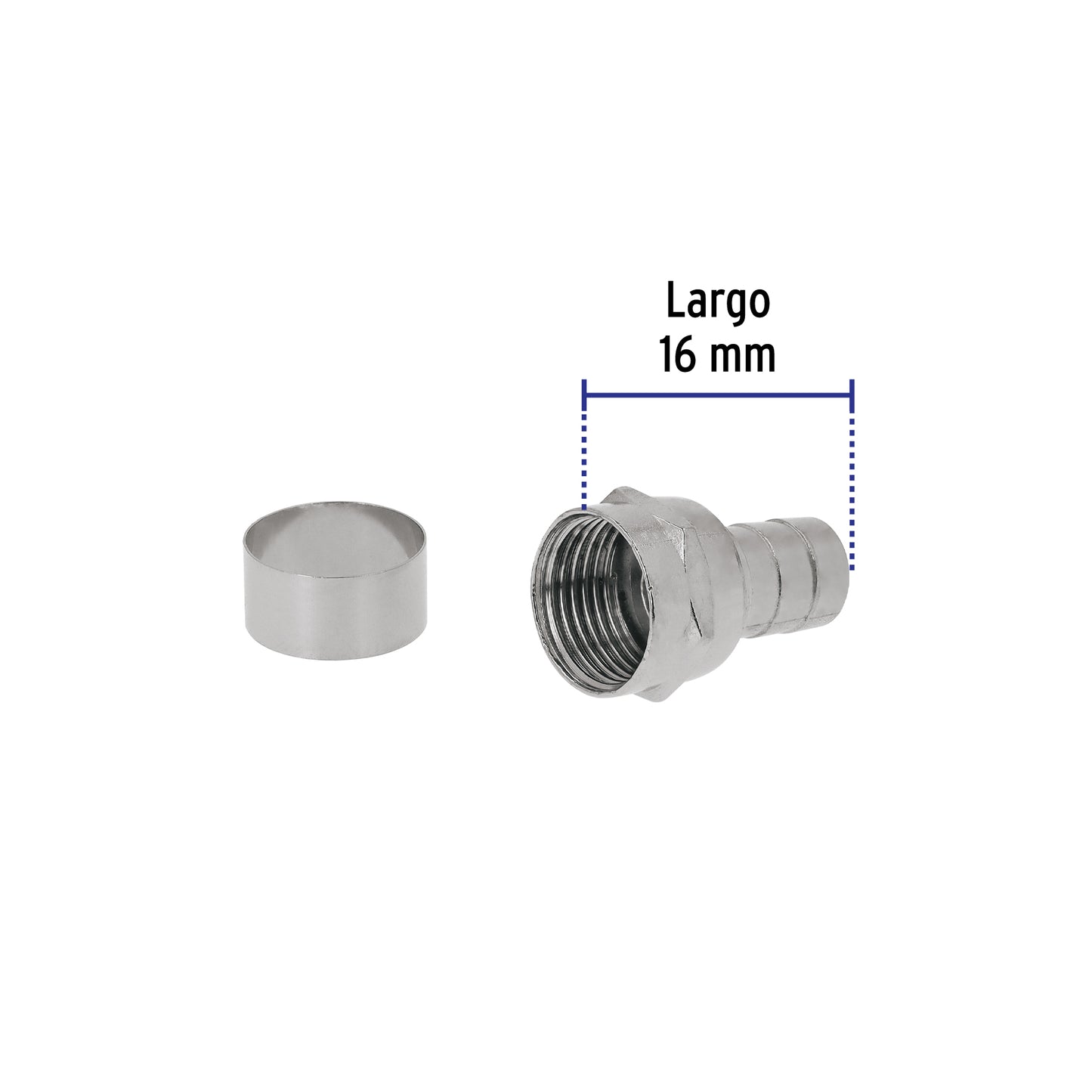 Bolsa con 4 conectores coaxiales RG 59 tipo campana