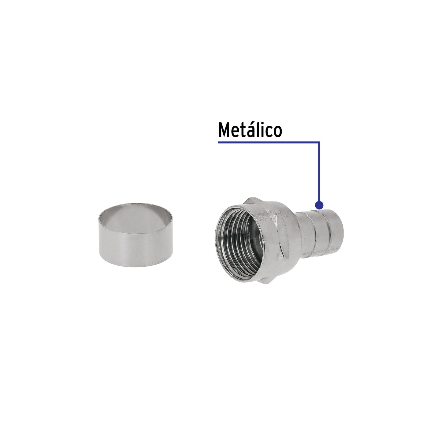 Bolsa con 4 conectores coaxiales RG 6 tipo campana