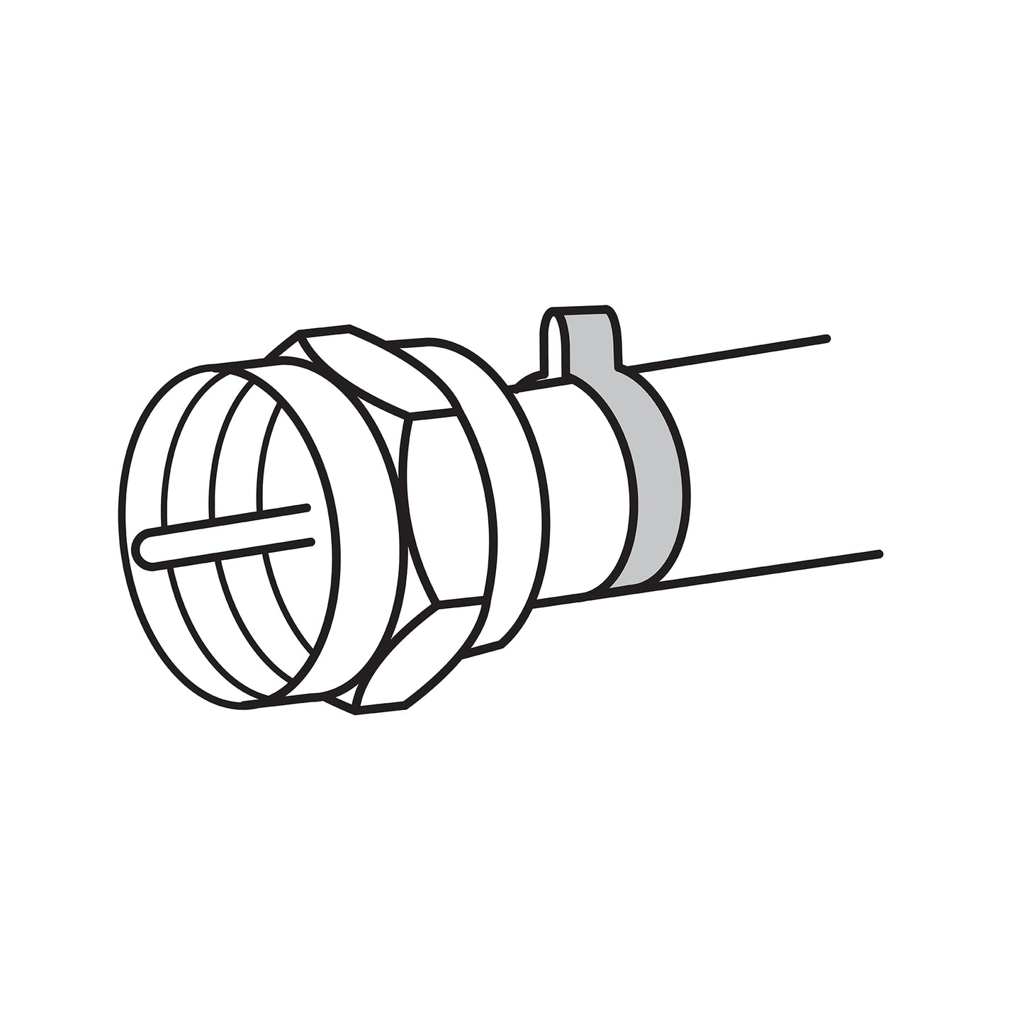 Bolsa con 4 conectores coaxiales RG 6 tipo campana