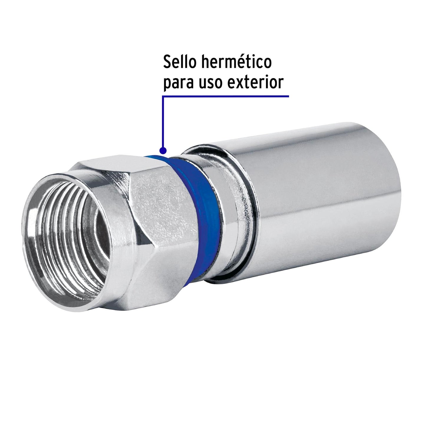 Bolsa con 2 conectores coaxiales RG 6 de compresión