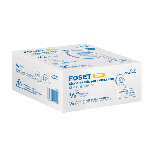 Monomando de empotrar para regadera CPVC 1/2", FOSET 45484