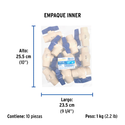 Válvula de esfera de CPVC de 3/4", FOSET 45048