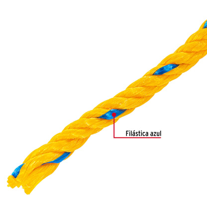 Kilo de cuerda amarilla de polipropileno 8 mm, rollo 1kg