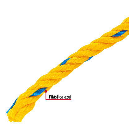 Kilo de cuerda amarilla de polipropileno 10 mm, rollo 1kg