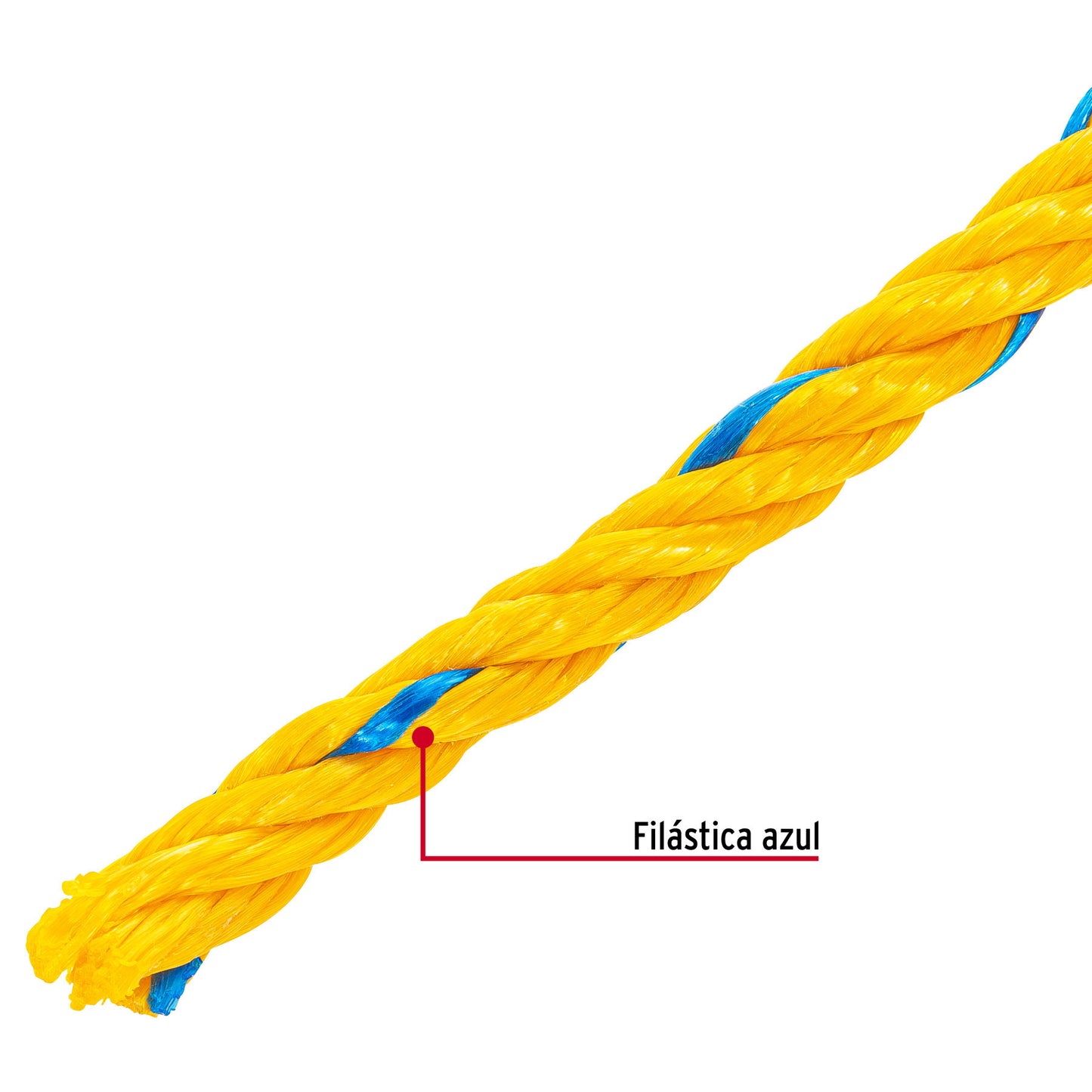 Kilo de cuerda amarilla de polipropileno 11 mm, rollo 1kg